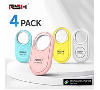 RSH 4 Pièces Traceur GPS Android Smart Tag, Compatible avec Google Find Hub, Anti-Perte pour Portefeuille, Vélo, Voiture