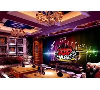 rskjdghshd Papier Peint Lumières Cool Peint À La Main Symboles De Musique Hip-hop Bar À Thème Restaurant Occidental Fond Mural Après-midi Thé Café Papier Peint,3D,400x280cm