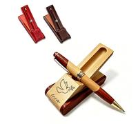 RSQGT Set de Stylos à Bille en Bois Personnalisé avec Nom, Stylo à Gravure Personnalisée, Stylos à Encre Personnalisés avec Nom pour Hommes Femmes Enseignants Cadeau d'Entreprise (Stylo Bois 2)