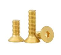 RSRSR Vis Multi-usages vis à tête fraisée à Six pans Creux en Laiton M2 M2.5 M3 M4 M5 M6 M8 vis à tête Plate en Laiton à Six pans Creux(M5x30mm (10pcs))