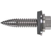 Refabo RP-T2 Plus Lot de 100 vis à tôle mince 6,0 x 25 mm avec tête hexagonale et joint E16, bi-métal A2, acier galvanisé