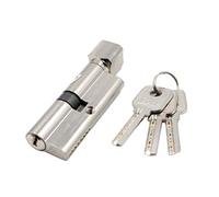 Rtengtunn 1 Ensemble de Serrure à Cylindre de Porte Serrure de Porte en métal d'entrée antivol avec 3 clés pour la Maison - Argent