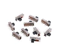 Rtengtunn 10 pièces SS24E01-G5 interrupteurs à glissière Vertical 0,5 A 10 Broches 4 Positions Interrupteur à Bascule