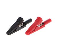 Rtengtunn 2 pièces Pince Crocodile isolée 2 mm Banane Femelle Adaptateur mètre Test sonde Noir Rouge