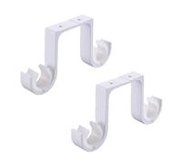 Rtengtunn Supports de Tringle à Rideau, 2 pièces/Ensemble Double Supports de Tringle à Rideau fenêtre matériel Crochet Support Cintre Toit monté décor à la Maison - Blanc