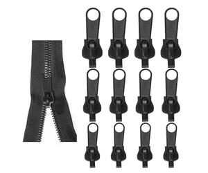 RTRTGS Kit de 12 Curseurs de Fermeture Éclair Clipsables - Remplacement Instantané pour Vestes, Manteaux, Valises - Détachables, Faciles à Utiliser - Noir