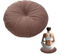 RTSFKFS Coussin de Sol Rond 40/45/50/60/70cm Coussins de Chaise/Siège Tatami/Yoga épais Moelleux Bohémien Déco Taie d'oreiller de Méditation Ronde -Décoratif Pouf Tapis imprimé(Brun,40cm/15.7")