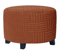 RTSFKFS M L XL Housse de Pouf Rond, Lot de 1 Or 2 Housse Ottomane Extensible Jacquard, Housse de Repose-Pieds Protecteur de Meubles Housse de Tabouret avec Fond Élastique Antidérapante(Orange,L 1Pc)