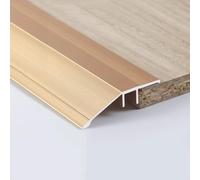 RTVGNSZSJL Profil Rail De Transition Plate Rampe De Seuil en Aluminium 90/100/120cm Rampe De Seuil Rail De Transition De Sol, D'entrée Bande De Seuil De Porte(Gold,100x4.3cm(40x1 3/5"))