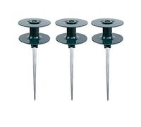 RTWAY Lot de 3 guides de tuyau d'arrosage, en zinc antirouille robuste avec piquet en métal vert foncé pour arrosage, guides de tuyaux d'eau, guide sur piquet en zinc