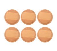 RTWAY Lot de 6 soucoupes rondes pour pot de fleurs de 10 cm avec rebord incurvé, plateau en bambou durable pour la plupart des pots de fleurs