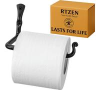 RTZEN Porte-Papier Toilette Droit décoratif | en Fer forgé Fait à la Main Noir TP Roll Hanger Décor | Montage Mural Facile