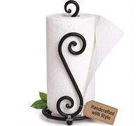 RTZEN Porte-Serviettes en Papier, Noir Mat pour comptoir, décoratif, Motif Ferme, en métal Rustique, Moderne, pour Cuisine ou Salle de Bain (Tourbillon)