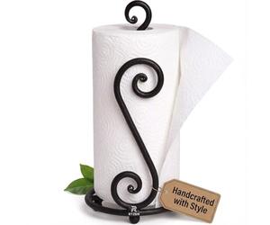 RTZEN Porte-Serviettes en Papier, Noir Mat pour comptoir, décoratif, Motif Ferme, en métal Rustique, Moderne, pour Cuisine ou Salle de Bain (Tourbillon)