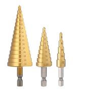 RUAJOGYNVM 4-32 Mm 4-20 Mm HSS Step Drill Bit High Speed Steel Metal Wood Hole Cutter Cone Drilling Tool 1/3Pcs(3PC 4-12 4-12 4-20) RUAJOGYNVM