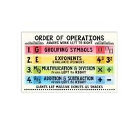RUAJOGYNVM School Order of Ops Metal Sign Vintage Math Poster for Algebra Instructor Gift Classroom Wall Hanging Student Desk 8 X 12 inch