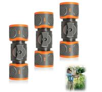 Ruayia Lot de 3 raccords avec valve de régulation - Raccord de tuyau d'arrosage - Raccord de tuyau Gardena avec robinet d'arrêt - Raccord rapide avec vanne d'arrêt pour le nettoyage et l'arrosage