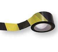 Rubalise (lot de 3) jaune et noir 50 mm x 100 m - Ruban de signalisation de chantier, travaux, balisage - périmètre de sécurité - zone de danger - marque UNIVERS GRAPHIQUE Ref UGRUBAL01