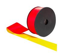 Rubalise textile jaune rouge fluo NF P98-465 Barrière chantier 50 x 50 mm
