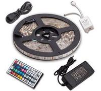 Ruban à LED 5m / 60W, 300 LEDs multicolores Etanche + Adapteur + Alimentation + télécommande à infrarouge 44 touches G