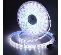 Ruban à LED blanc froid 6500K - 5 mètres flexible - 300 LEDs 5050 SMD - Étanche IP65 pour extérieur