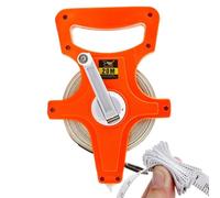 Ruban à mesurer long - Bobine de mesure en fibre de verre à manivelle de 20 m à 30 m | Bande à bobine ouverte pour outil de charpentier de saut en longueur sur terrain d'athlétisme, pieds-mètres à dou