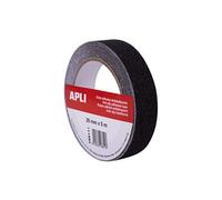 Apli 18811 - Ruban adhésif antidérapant de 25 mm x 5 m en PVC résistant de couleur noire. Utilisation intérieure et extérieure.