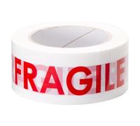 Ruban adhésif d'emballage Polypropylène blanc imprimé "Fragile", 45 microns, 50 mm x 66 m