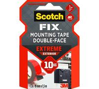 Ruban Adhésif Double Face De Fixation Extrême Pour Extérieur,19 Mm X 1,5 M-Pour Un Usage Extérieur Extrême,Avec La Technologie Avancée 3m,Noir