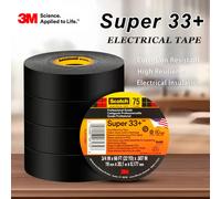 Ruban adhésif électrique en vinyle 3M Scotch Super 33+ 19 mm x 20,1 m 7 mil noir en PVC pour l'isolation des fils et câbles 3M Super 33 1 Roll