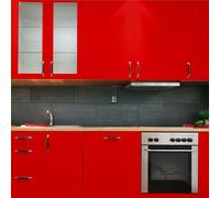 Ruban adhésif en vinyle imperméable (au mètre) – Autocollant lavable pour la cuisine, les meubles, les armoires, les portes – 60 cm x 10 m – Rouge tomate