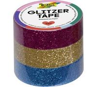 Ruban adhésif 'Glitter-Tape', rose vif/or/bleu clair