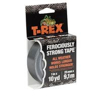 Ruban adhésif gris graphite imperméable à l'eau T Rex, 25 mm x 9,14 m, ruban de réparation adhésif haute résistance pour conduits ou tissu gaffer, fabriqué par les fabricants du ruban adhésif original en forme de canard