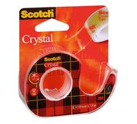 Scotch Crystal Ruban Adhésif Transparent, 1 Rouleau avec Dévidoir Manuel, 19 mm x 7,5 m - Ruban Adhésif Transparent à Usage Général pour l'Ecole, la Maison et le Bureau