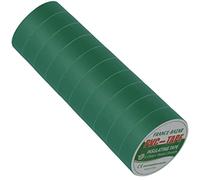 Ruban adhésif isolant électrique | Rouleau isolation thermique PVC pour réparation voiture, vélo, bricolage, gaine électricien, Chaterton Haute qualité | 10m x 18mm Couleur Vert | Lot de 10 Rouleaux