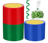 Ruban Adhésif PET PVC 18 pcs pour Scelleuse de Paquet, 12mm | Coloris Rouge Bleu Vert, Format Transparent ou Vif, Mandrin Standard, Distribution Manuelle, Adapté aux Sachets Bonbons