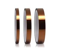 Ruban Adhésif Polyimide,3 Rouleaux Ruban Haute Température pour Peinture Isolante Thermique Masquage,Brasage,Enduit de Poudre,Sublimation,Fixation de l'emballage Scotch Kapton 5mm/10mm/15mm
