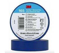 3M Temflex 165 Ruban isolant électrique en vinyle, bleu, 15 mm x 10 m, 0,15 mm x100 morceau