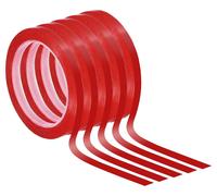 Ruban adhésif pour tableau blanc, largeur 11/32 de pouce, 5 rouleaux, rouge, 66 mètres x 9 mm