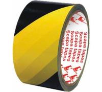 Ruban adhésif PVC zèbre 16/100 mm 33x75 SCAPA Jaune/Noir 2724 - 149459