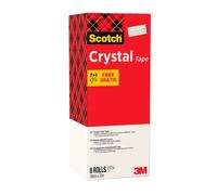Ruban adhésif Scotch Crystal 19 mm x 33 m - Lot de 7 + 1 gratuits