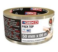 Ruban adhésif transparent GEKO PACK TOP 50 mm x 66 m PVC caoutchouc naturel Transparent