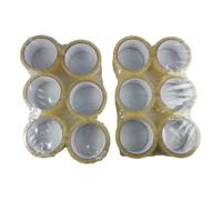 Ruban adhésif transparent - Pack 12 - 50 m - 48 mm - PP + Acrylique