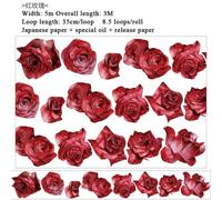 Ruban Adhésif Washi En Forme De Rose Florale, 300cm, Pour Bricolage, Collage De Journaux, Scrapbooking, Matériel De Décoration, Rubans De Masquage, Papeterie Kawaii
