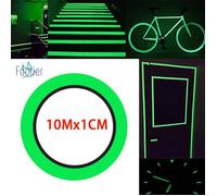 Ruban Autocollant Fluorescent, 10Mx1CM Glow in The Dark Tape, Ruban Adhésif Lumineux Vert Brillant Phosphorescent de Sécurité