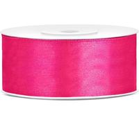 Ruban cadeau en satin rose foncé 25m 25mm de large