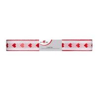 Ruban cadeau 'petit coeur', 15 mm x 2 m, rouge/