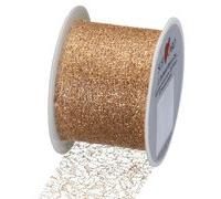 Ruban cadeau, sur bobine 'Lace metallic', argent