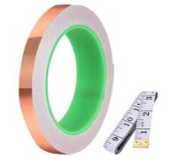Ruban Conducteur Double Face En Feuille De Cuivre (10 Mm X 30 M) 0,05 Mm D'épaisseur Pour Guitare,Réparations Électriques,Soudure Avec Ruban À Mesurer De 1,5 M