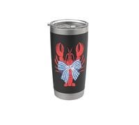 Ruban Coquette Homard Noeud Pêcheur Esthétique Rétro Gobelet isotherme en acier inoxydable double paroi